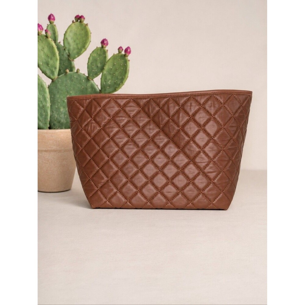 Women's Quilted Purse Insert Organizer for Le Pliage Brown